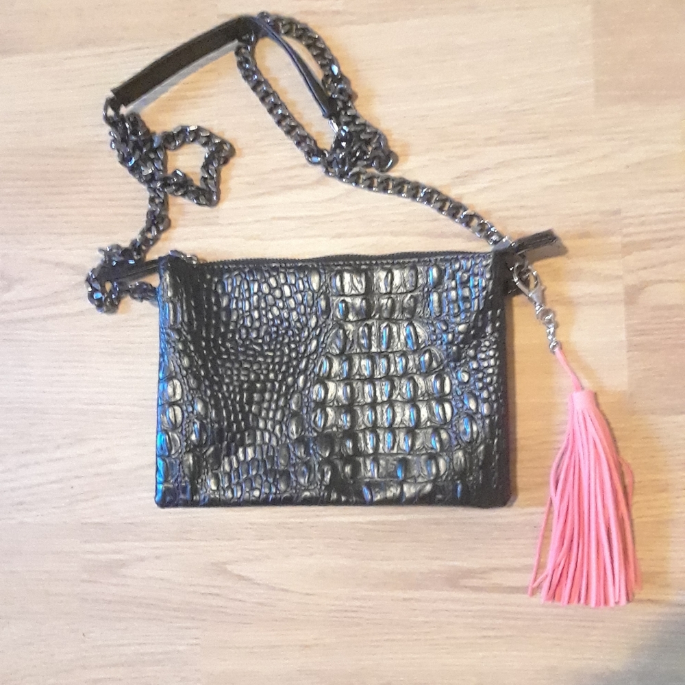 Zara Reptile Shoulder Bag with Tassel